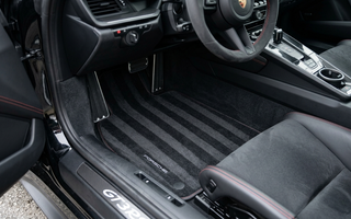Interior car mats with detailer stripe lines