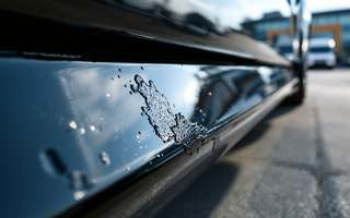 Car with tar spots on paintwork